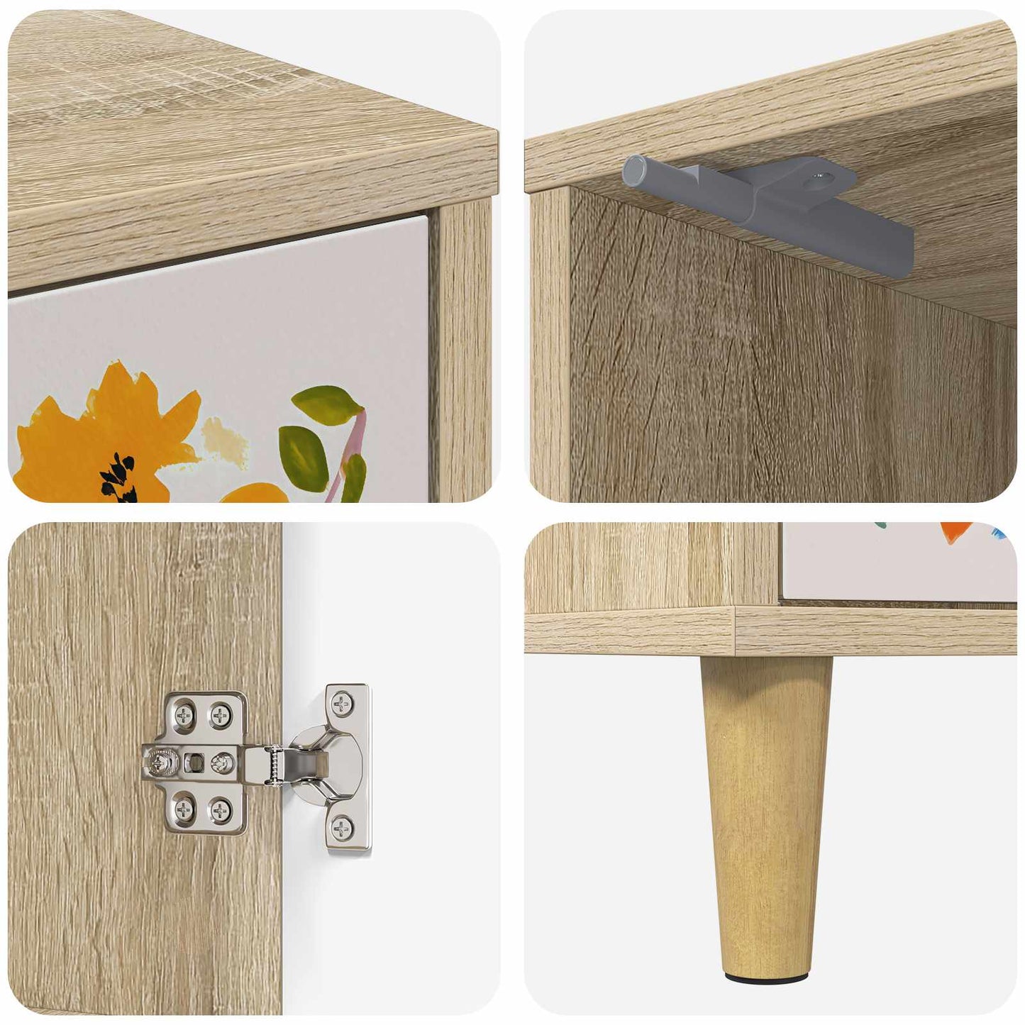 vidaXL Bedside Cabinet MAINZ Sonoma Oak 36 x 33 x 50 cm