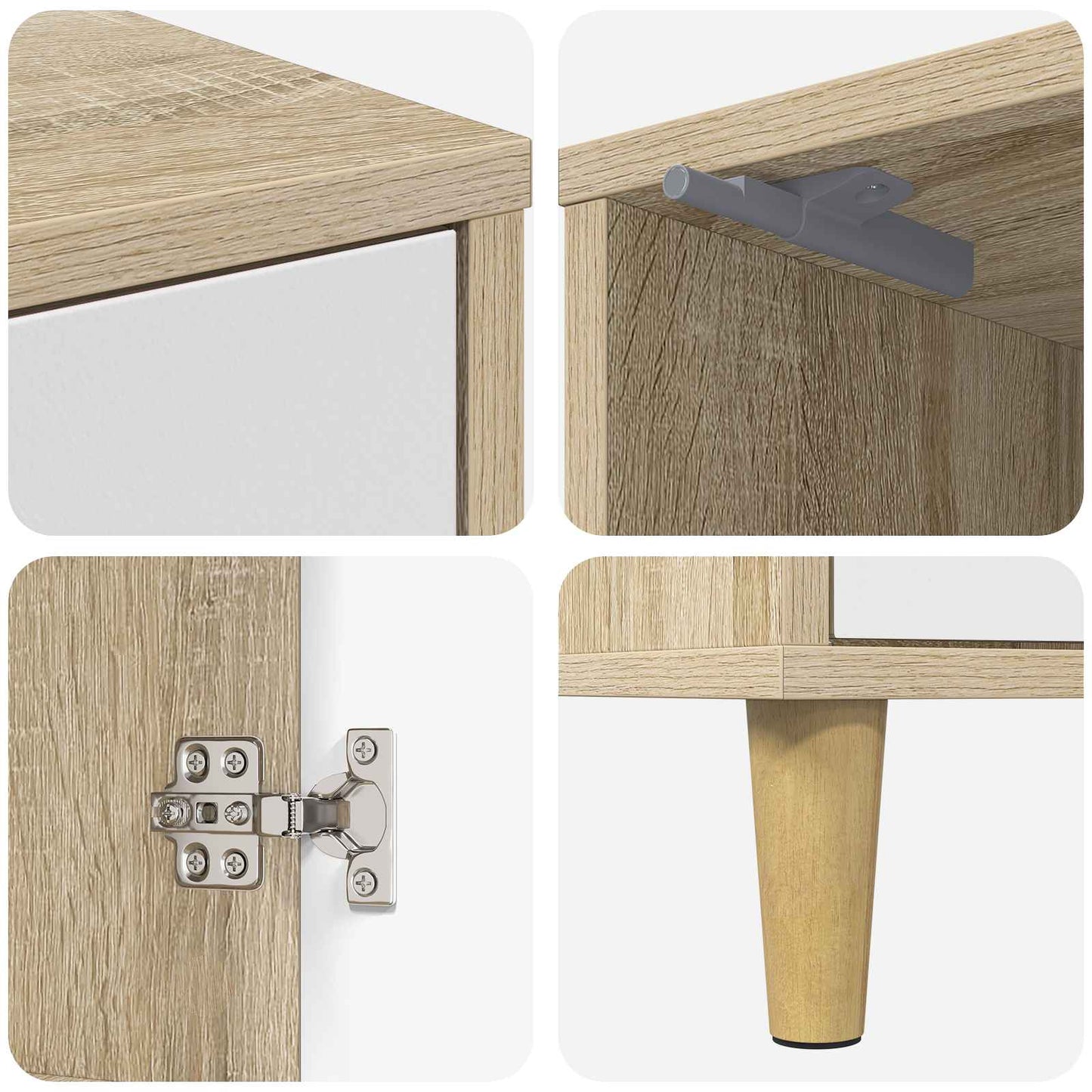 vidaXL Bedside Cabinet HANAU 2 pcs Sonoma Oak 36 x 33 x 50 cm