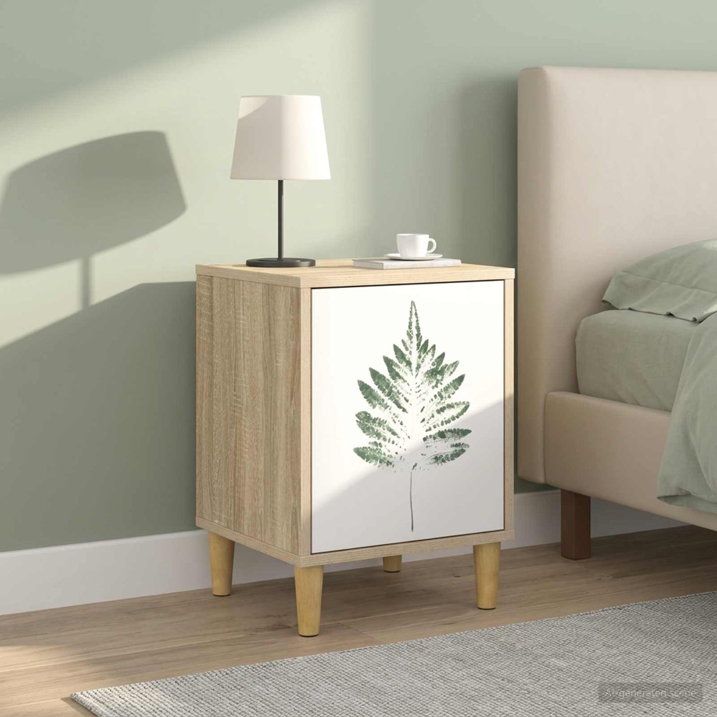 vidaXL Bedside Cabinet HANAU 2 pcs Sonoma Oak 36 x 33 x 50 cm
