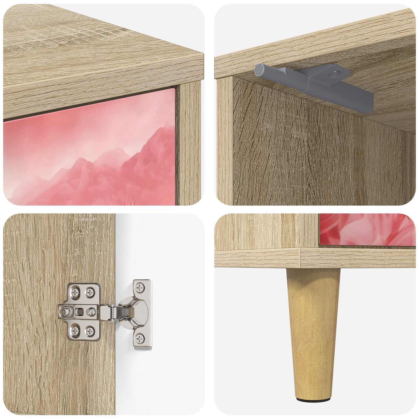 vidaXL Bedside Cabinet AACHEN Sonoma Oak 36 x 33 x 50 cm