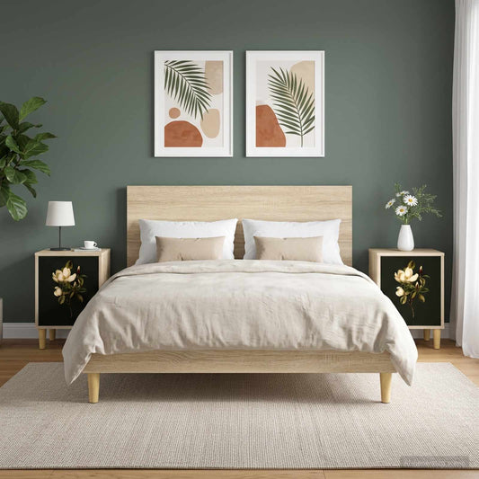 vidaXL Bedside Cabinet BREMEN 2 pcs Sonoma Oak 36 x 33 x 50 cm