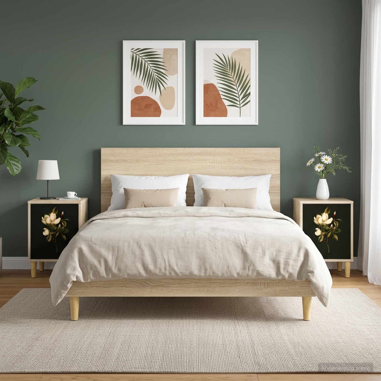 vidaXL Bedside Cabinet BREMEN 2 pcs Sonoma Oak 36 x 33 x 50 cm
