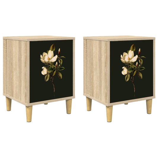 vidaXL Bedside Cabinet BREMEN 2 pcs Sonoma Oak 36 x 33 x 50 cm