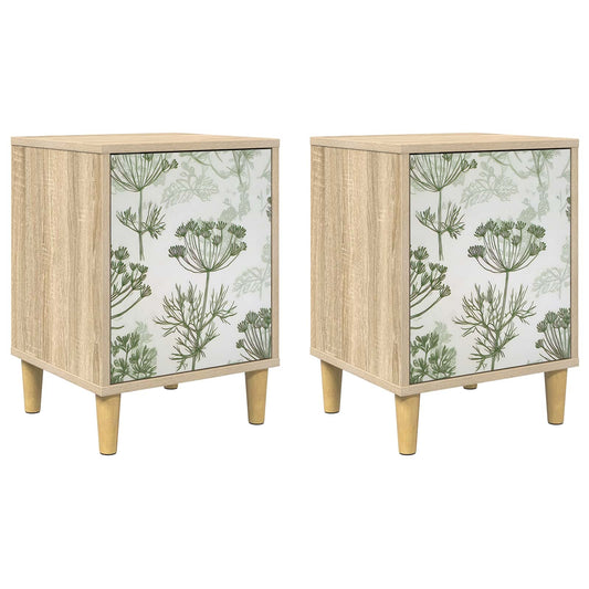 vidaXL Bedside Cabinet GOTHA 2 pcs Sonoma Oak 36 x 33 x 50 cm