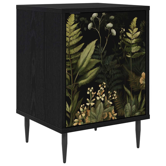 vidaXL Bedside Cabinet RHENEN Black Oak 36 x 33 x 51 cm