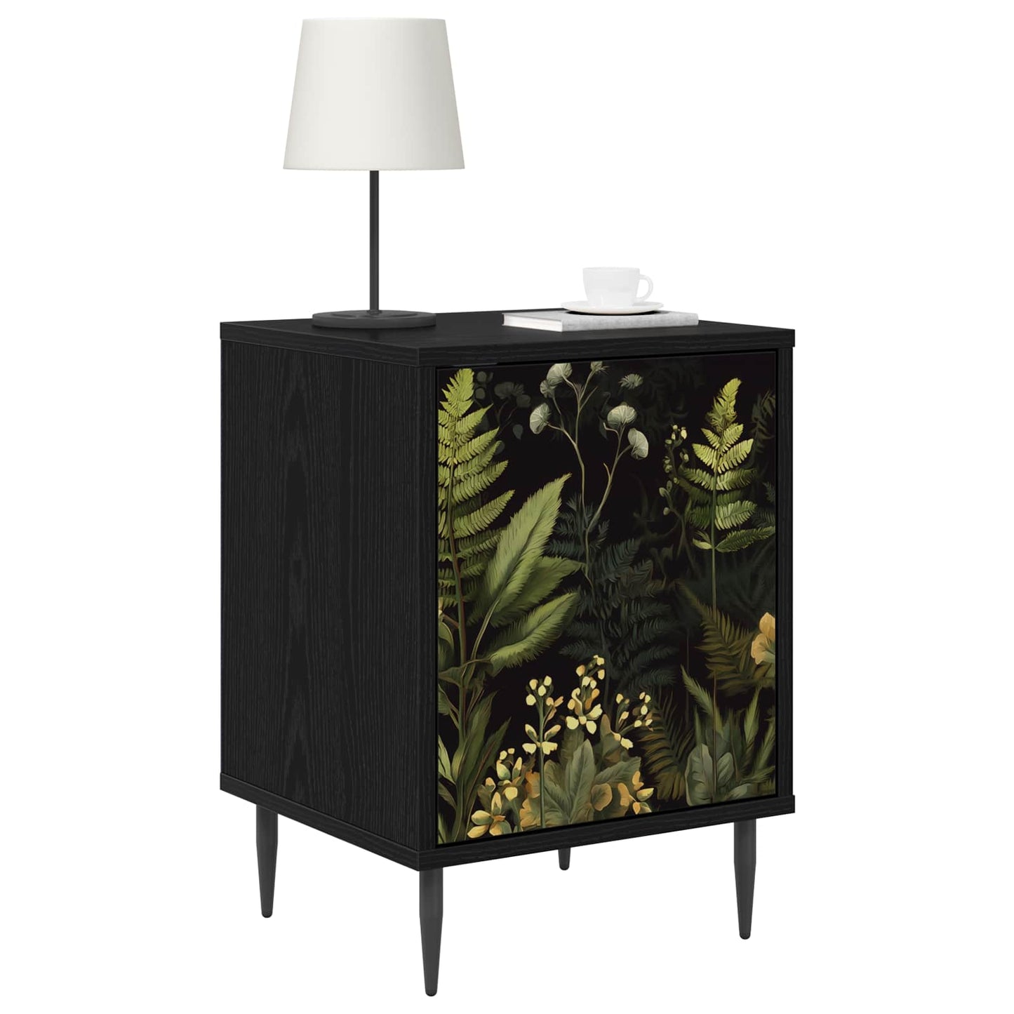 vidaXL Bedside Cabinet RHENEN Black Oak 36 x 33 x 51 cm