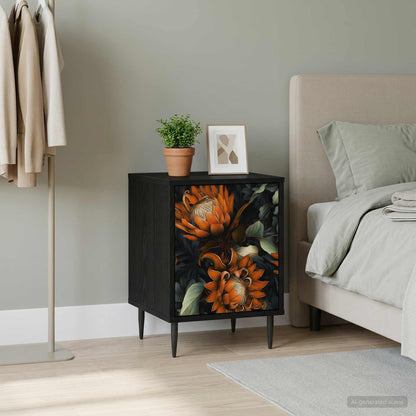 vidaXL Bedside Cabinet LOCHEM Black Oak 36 x 33 x 51 cm