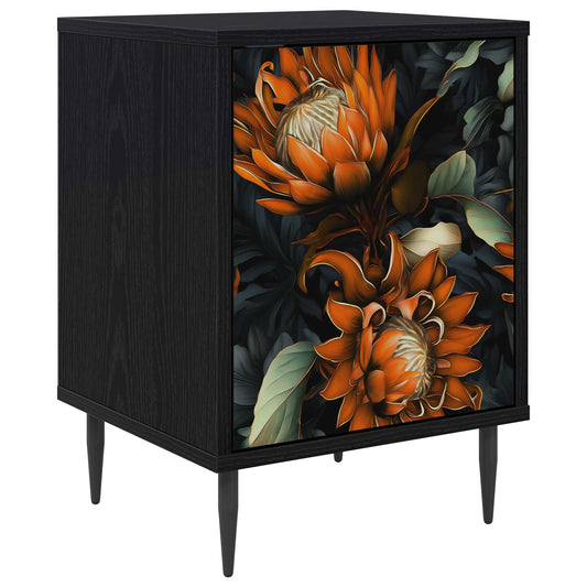 vidaXL Bedside Cabinet LOCHEM Black Oak 36 x 33 x 51 cm