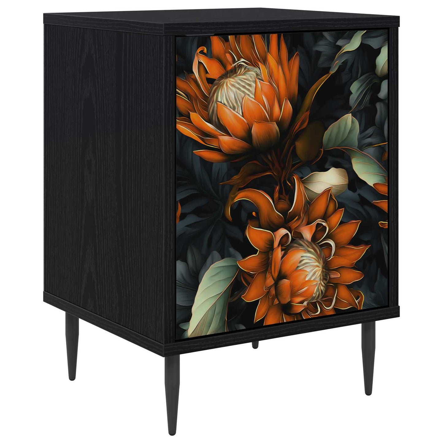 vidaXL Bedside Cabinet LOCHEM Black Oak 36 x 33 x 51 cm