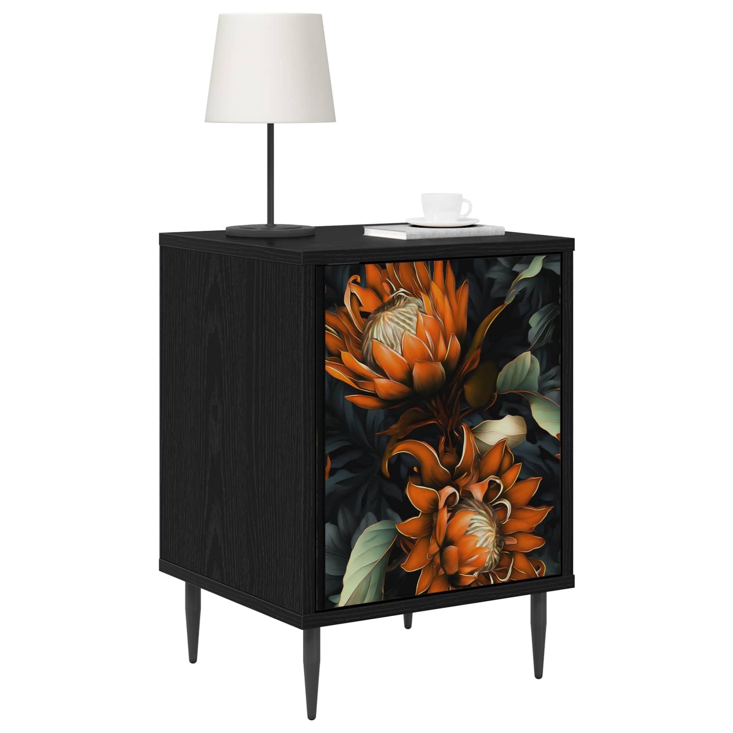 vidaXL Bedside Cabinet LOCHEM Black Oak 36 x 33 x 51 cm