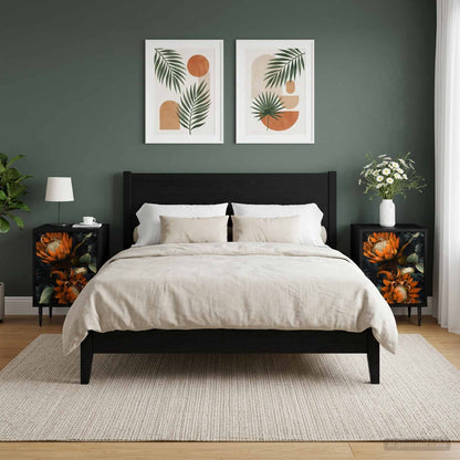 vidaXL Bedside Cabinet LOCHEM 2 pcs Black Oak 36 x 33 x 51 cm