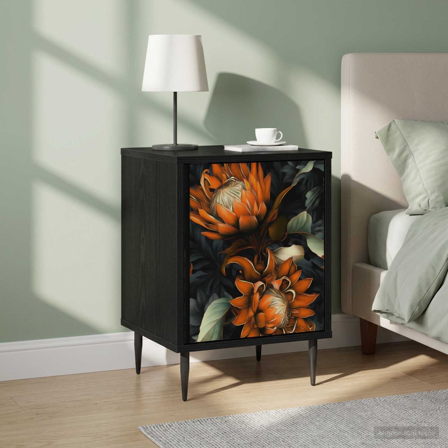 vidaXL Bedside Cabinet LOCHEM 2 pcs Black Oak 36 x 33 x 51 cm