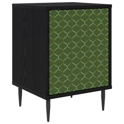 vidaXL Bedside Cabinet GELEEN Black Oak 36 x 33 x 51 cm