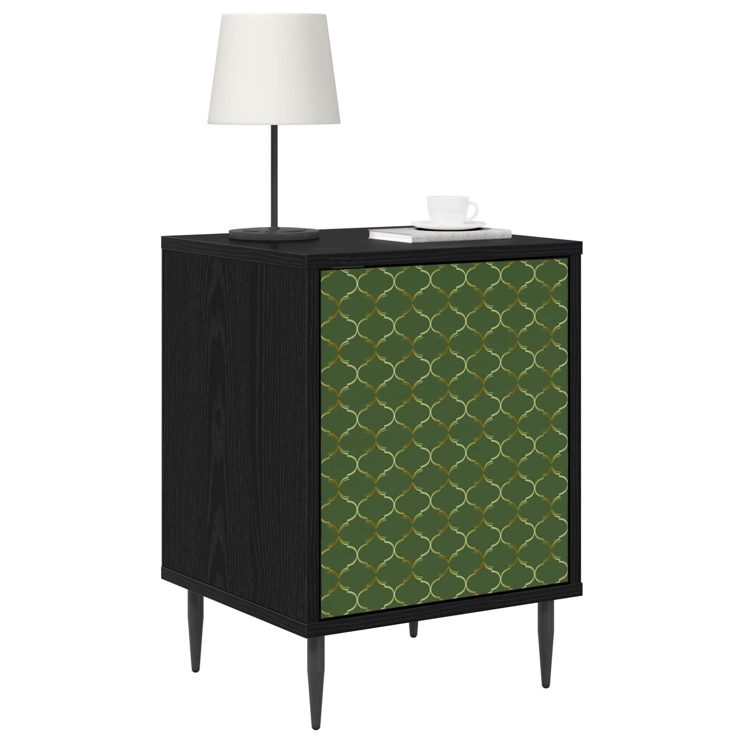 vidaXL Bedside Cabinet GELEEN Black Oak 36 x 33 x 51 cm