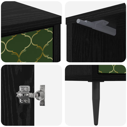 vidaXL Bedside Cabinet GELEEN 2 pcs Black Oak 36 x 33 x 51 cm