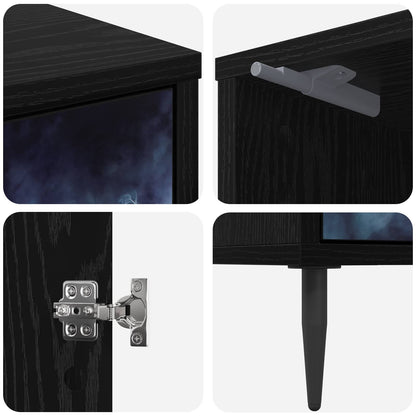 vidaXL Bedside Cabinet RAALTE Black Oak 36 x 33 x 51 cm
