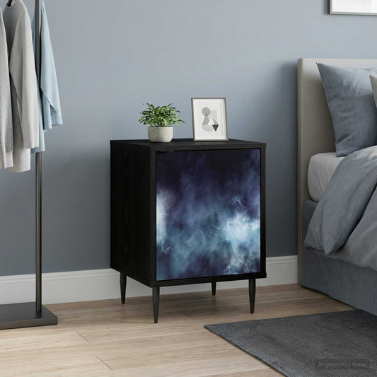 vidaXL Bedside Cabinet RAALTE Black Oak 36 x 33 x 51 cm