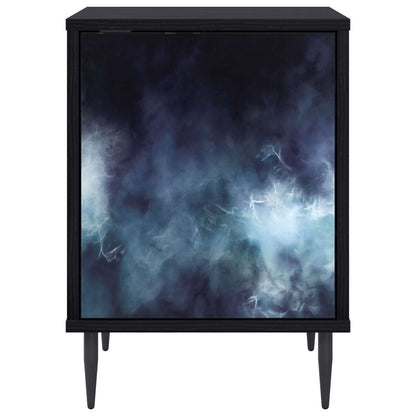 vidaXL Bedside Cabinet RAALTE Black Oak 36 x 33 x 51 cm