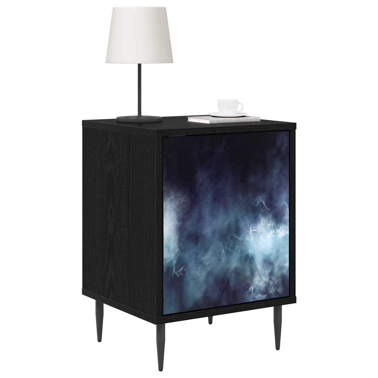 vidaXL Bedside Cabinet RAALTE Black Oak 36 x 33 x 51 cm