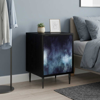 vidaXL Bedside Cabinet RAALTE 2 pcs Black Oak 36 x 33 x 51 cm