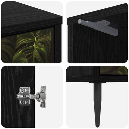 vidaXL Bedside Cabinet ELBURG Black Oak 36 x 33 x 51 cm