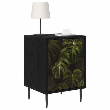 vidaXL Bedside Cabinet ELBURG Black Oak 36 x 33 x 51 cm