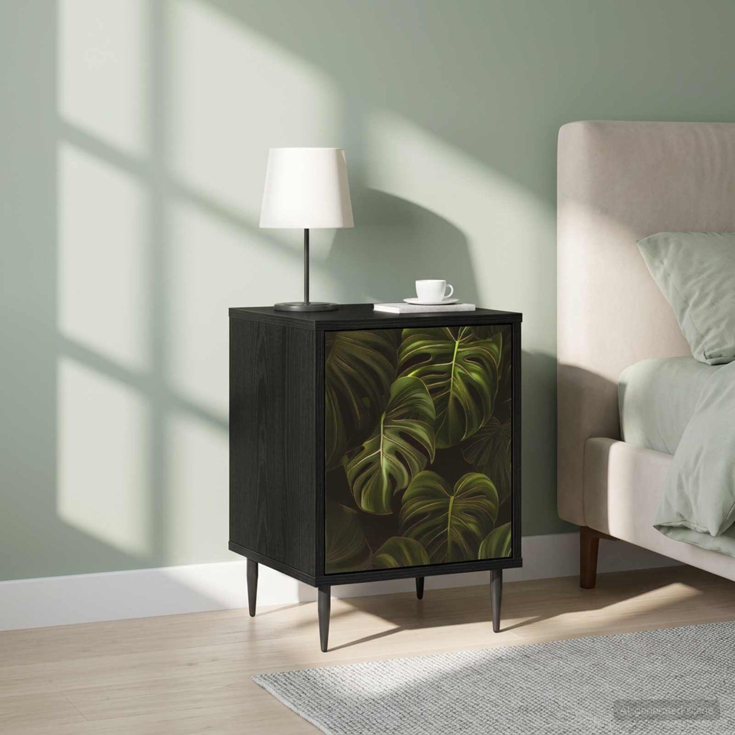 vidaXL Bedside Cabinet ELBURG 2 pcs Black Oak 36 x 33 x 51 cm