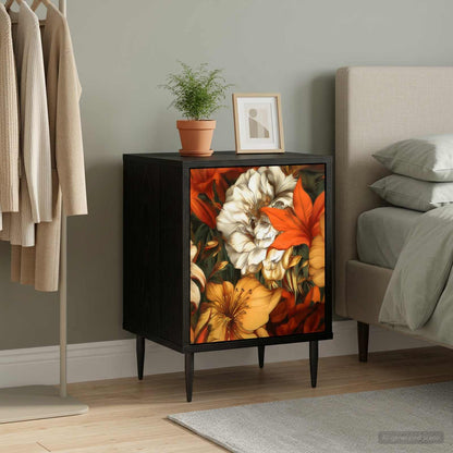 vidaXL Bedside Cabinet GENNEP Black Oak 36 x 33 x 51 cm