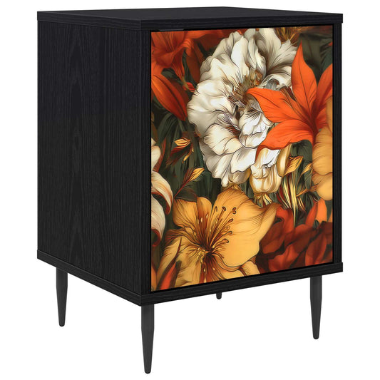vidaXL Bedside Cabinet GENNEP Black Oak 36 x 33 x 51 cm