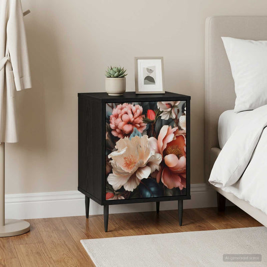 vidaXL Bedside Cabinet BORNE Black Oak 36 x 33 x 51 cm Engineered Wood