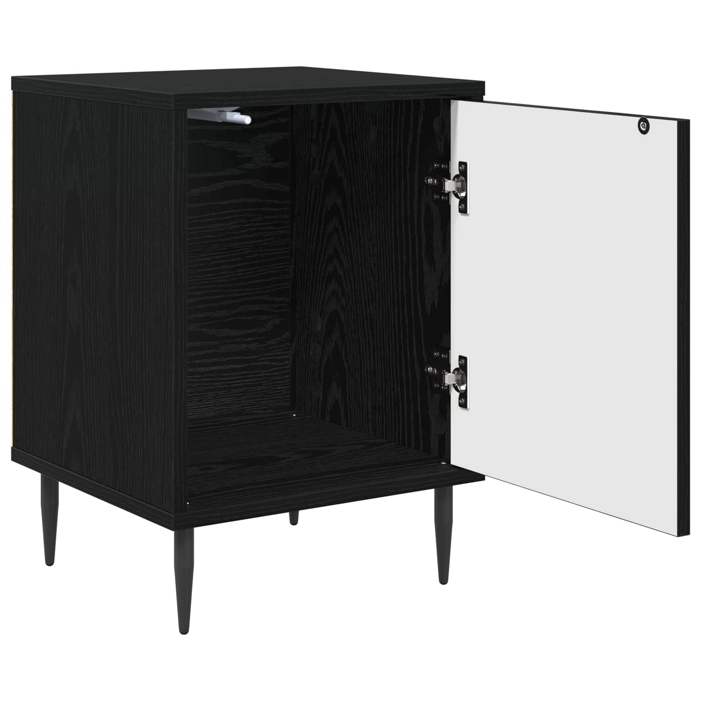 vidaXL Bedside Cabinet BORNE 2 pcs Black Oak 36 x 33 x 51 cm