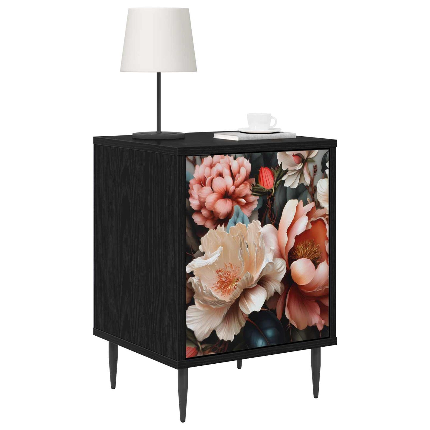 vidaXL Bedside Cabinet BORNE 2 pcs Black Oak 36 x 33 x 51 cm