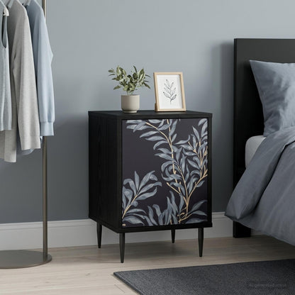 vidaXL Bedside Cabinet DOKKUM Black Oak 36 x 33 x 51 cm