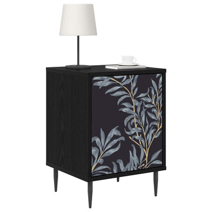 vidaXL Bedside Cabinet DOKKUM Black Oak 36 x 33 x 51 cm