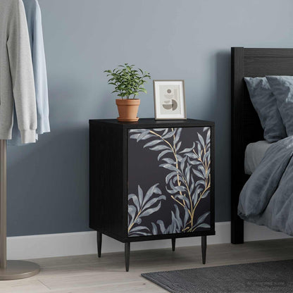 vidaXL Bedside Cabinet DOKKUM 2 pcs Black Oak 36 x 33 x 51 cm