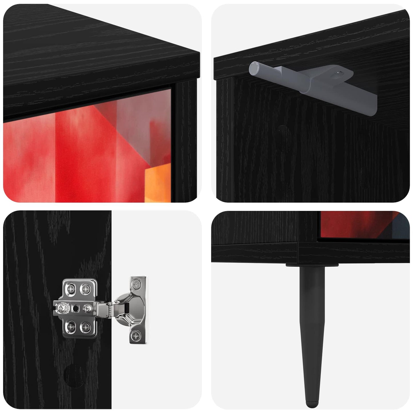 vidaXL Bedside Cabinet HEESCH Black Oak 36 x 33 x 51 cm
