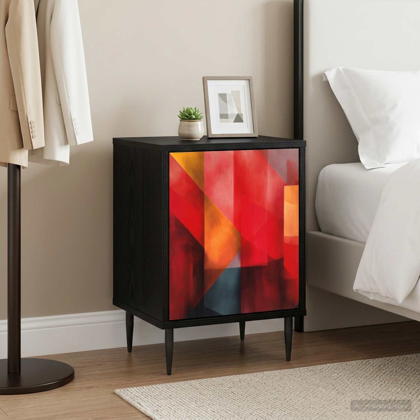 vidaXL Bedside Cabinet HEESCH Black Oak 36 x 33 x 51 cm