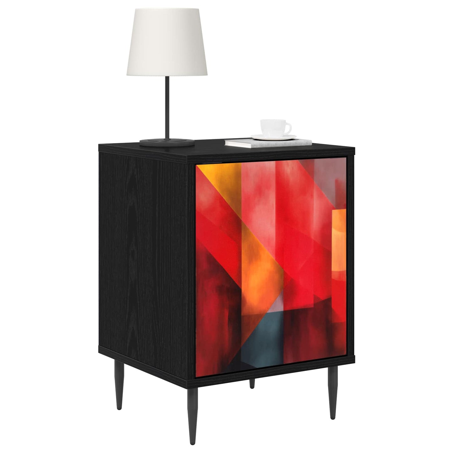vidaXL Bedside Cabinet HEESCH 2 pcs Black Oak 36 x 33 x 51 cm