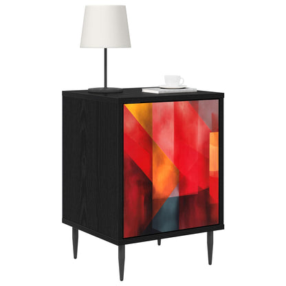 vidaXL Bedside Cabinet HEESCH 2 pcs Black Oak 36 x 33 x 51 cm