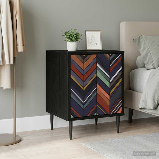 vidaXL Bedside Cabinet OMMEN Black Oak 36 x 33 x 51 cm Engineered Wood