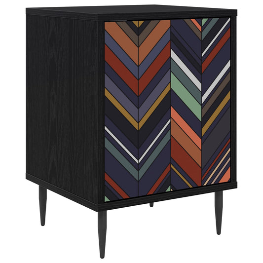 vidaXL Bedside Cabinet OMMEN Black Oak 36 x 33 x 51 cm Engineered Wood