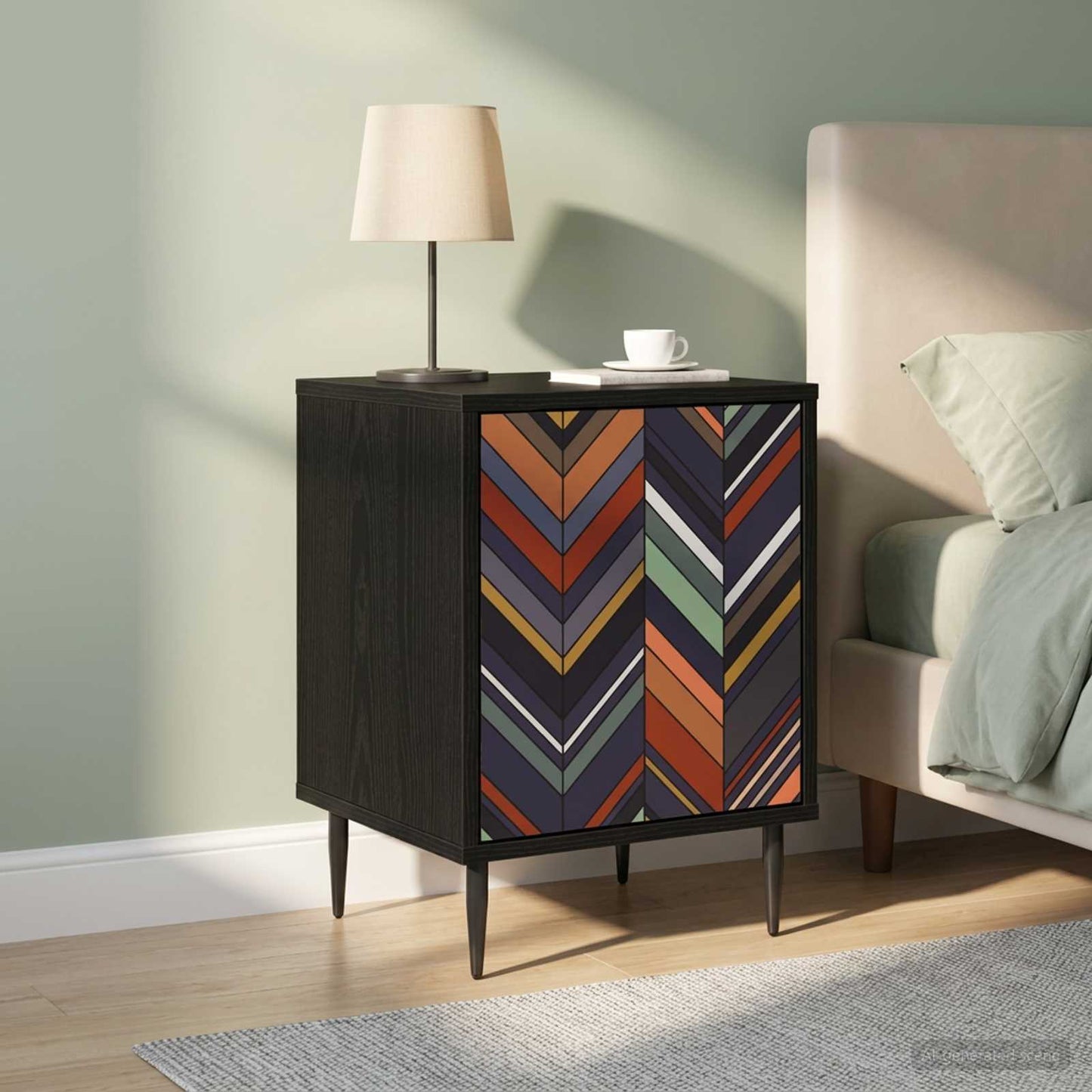vidaXL Bedside Cabinet OMMEN 2 pcs Black Oak 36 x 33 x 51 cm
