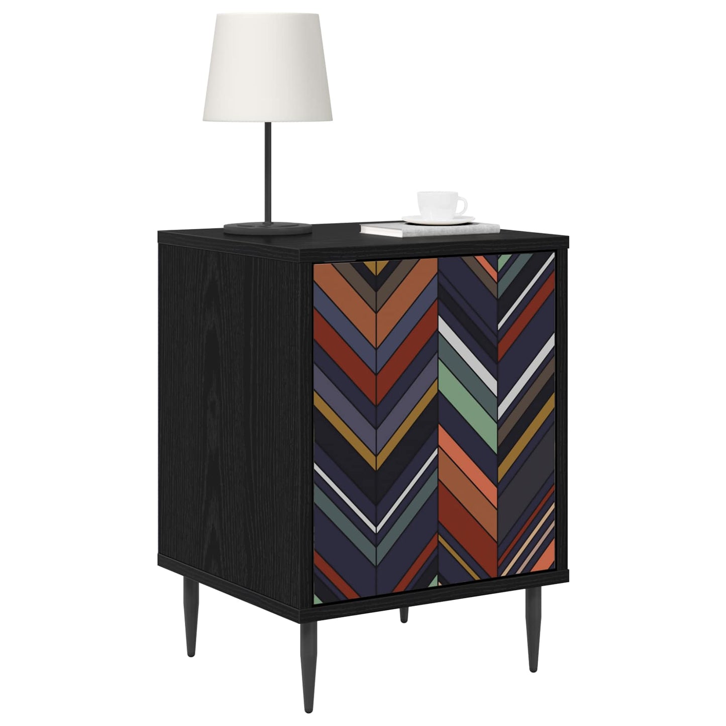 vidaXL Bedside Cabinet OMMEN 2 pcs Black Oak 36 x 33 x 51 cm
