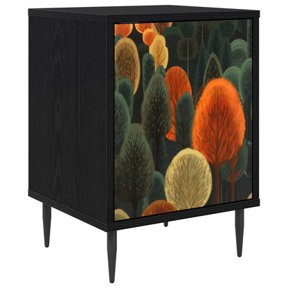 vidaXL Bedside Cabinet ZAANDAM Black Oak 36 x 33 x 51 cm