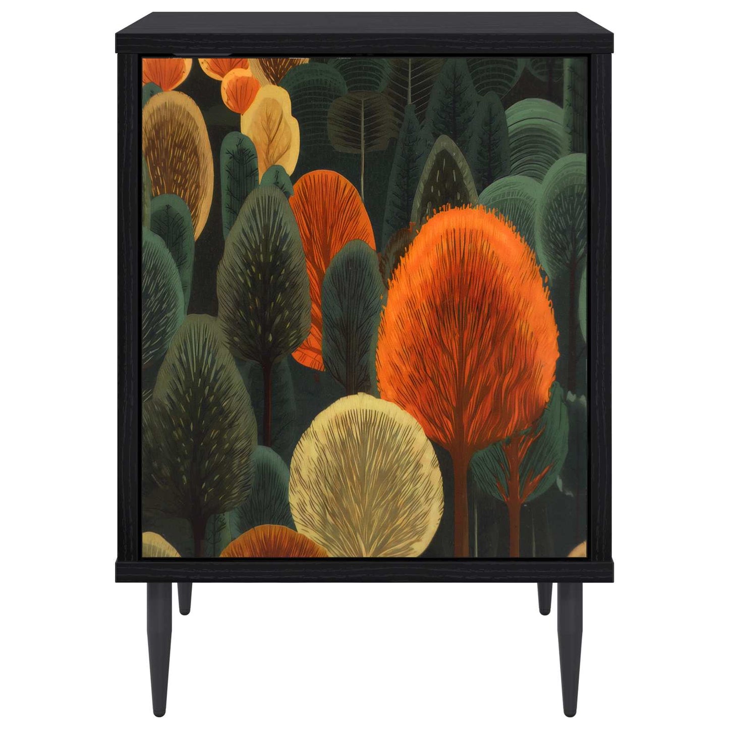 vidaXL Bedside Cabinet ZAANDAM Black Oak 36 x 33 x 51 cm