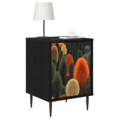 vidaXL Bedside Cabinet ZAANDAM Black Oak 36 x 33 x 51 cm