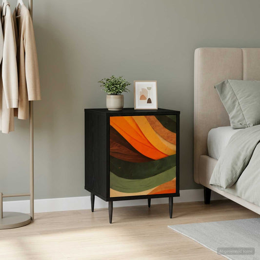vidaXL Bedside Cabinet BONN Black Oak 36 x 33 x 51 cm Engineered Wood