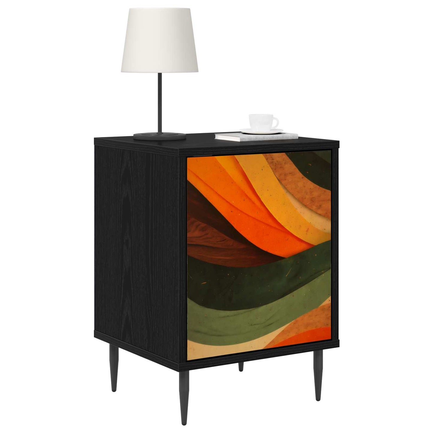 vidaXL Bedside Cabinet BONN Black Oak 36 x 33 x 51 cm Engineered Wood