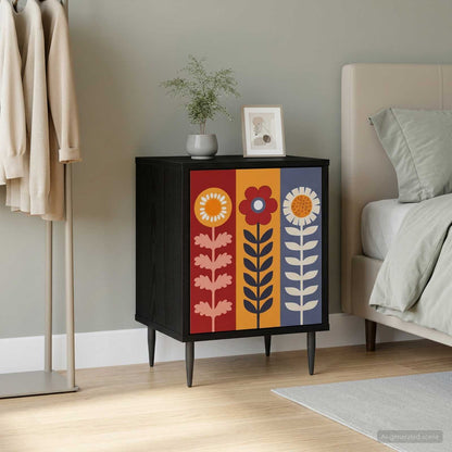vidaXL Bedside Cabinet ESSEN Black Oak 36 x 33 x 51 cm Engineered Wood