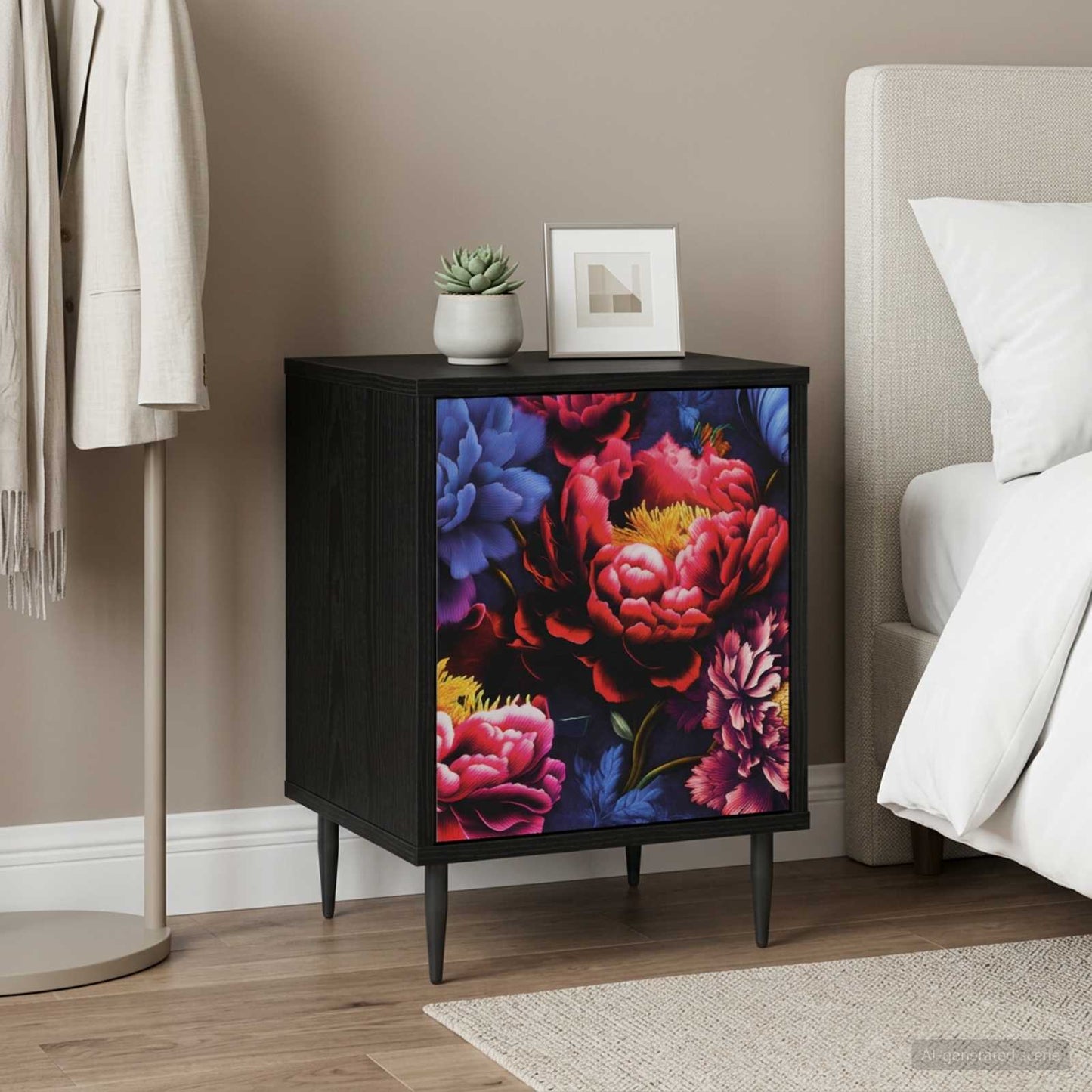 vidaXL Bedside Cabinet KIEL Black Oak 36 x 33 x 51 cm Engineered Wood